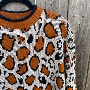 Vintage Leopard Tunic Sweater